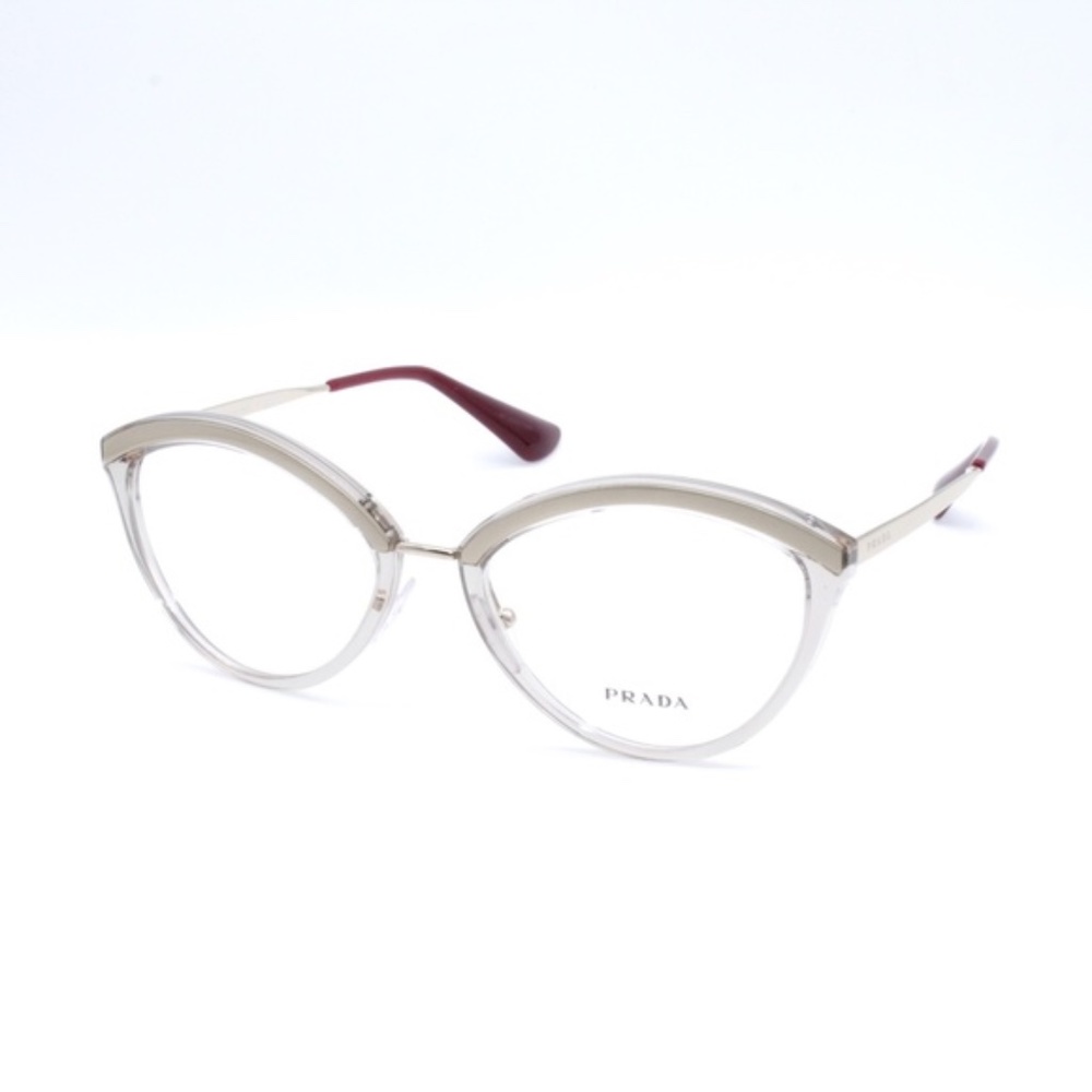 Prada Catwalk Eyeglasses Prada VPR14U 54.18 KNJ-101 145 Transparent Gold Women F